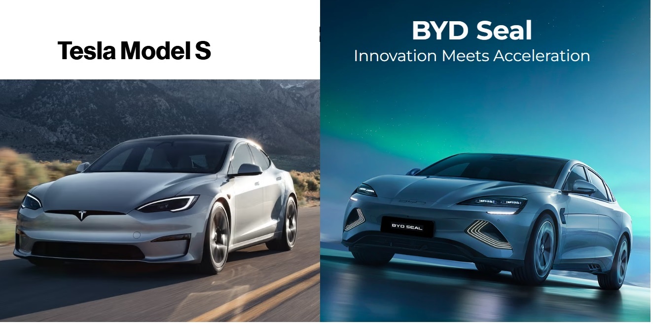 Tesla BYD electric cars